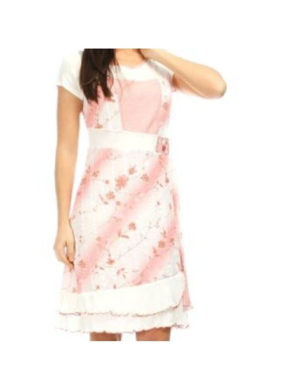 French brand S'quise casual comfortable dress White and Red. Size Large